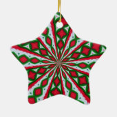 Rood wit en groen kerstSnoep Kaleidoscoop Keramisch Ornament (Achterkant)