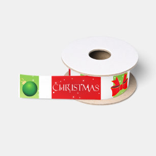 Rood wit en groen Prettige feestdagen Kerstmis Lint