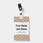 Rood, wit en groen striped patroon; aangepaste naa badge (Front with Clip)