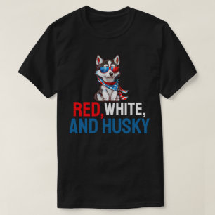 Rood, wit en Husky T-shirt