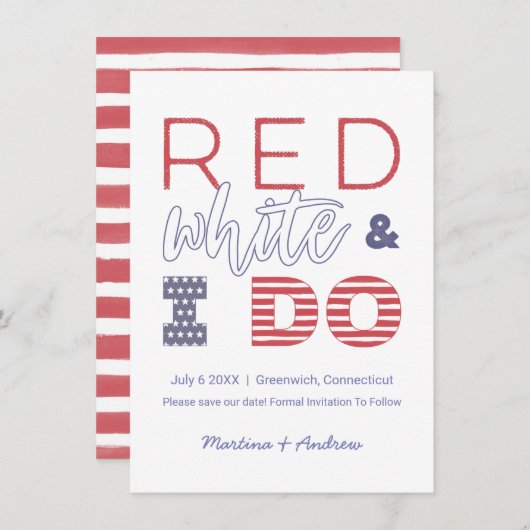 Rood wit en ik bewaren de datum van de uitbreiding aankondiging (Voorkant / Achterkant)