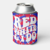 Rood wit en ik | Retro Amerikaanse Tie Dye Blikjeskoeler (Blikje Achterkant)