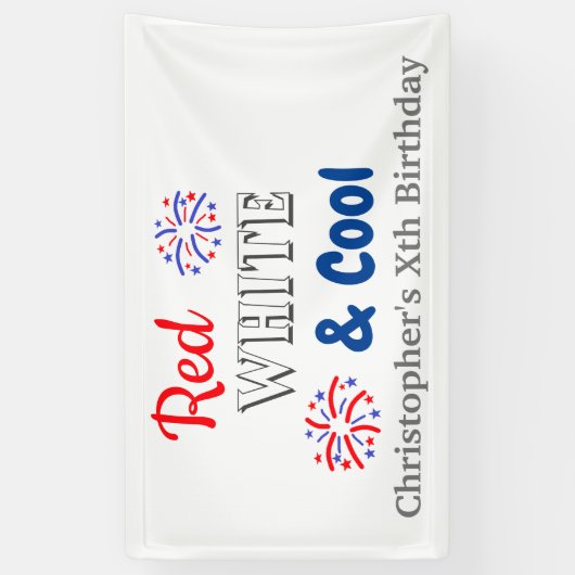 Rood wit en koel 4 juli 2004 spandoek (Verticaal)