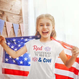 Rood wit en koel 4 juli t-shirt