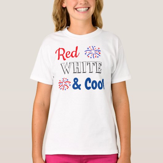 Rood wit en koel 4 juli t-shirt (Voorkant)