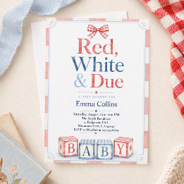 Rood Wit en Komt Babyblokken Zomer Baby Shower Kaart
