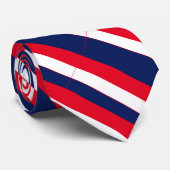 Rood, wit en Midnight Presidentieel Stripe Stropda Stropdas (Opgerold)