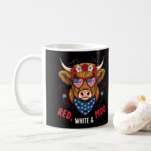 Rood Wit en Moe Highland Koe 4 juli 250 Jaar Koffiemok