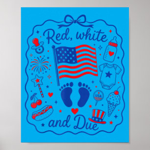 Rood Wit En Op Tijd Zwangerschapsaankondiging 4e J Poster
