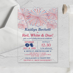 Rood, wit en opeisbaar 4 juli Baby shower Acryl Uitnodigingen