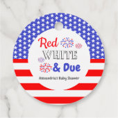 Rood wit en oplopend Baby shower Bedankjes Labels (Achterkant)