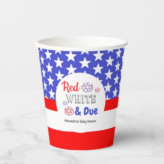 Rood wit en oplopend Baby shower Papieren Bekers (Voorkant)