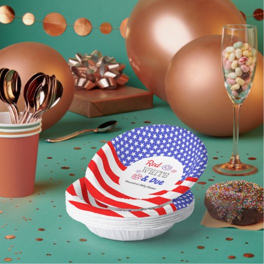 Rood wit en oplopend Baby shower Papieren Kommen (Multi)