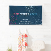 Rood, wit en oplopend tot juli 4e Baby shower vuur Spandoek (Insitu)