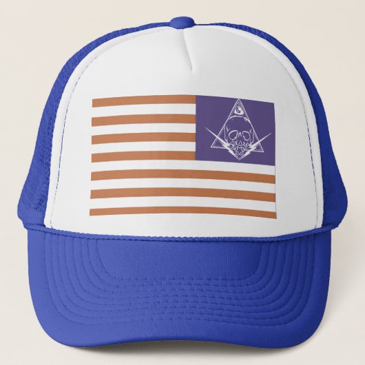 rood wit en paranoïde trucker pet (Voorkant)