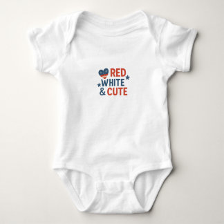 Rood, wit en Schattige – Patriottisch Baby-ontwerp Romper