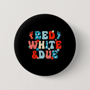 Rood wit en te verwachten zwangerschap aankondigin ronde button 5,7 cm