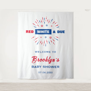 Rood wit en toe 4 juli Baby shower achtergrond Wandkleed