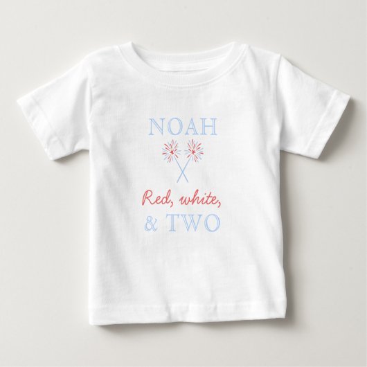 Rood Wit en Twee 2e Verjaardag T-shirt (Voorkant)