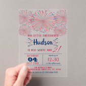 Rood, wit en twee! 4 juli 2002: Tweede verjaardag Acryl Uitnodigingen (Insitu (Draagbaar))