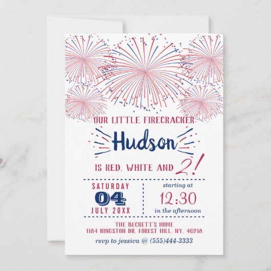 Rood, wit en twee! 4 juli 2002: Tweede verjaardag Kaart (Voorkant)