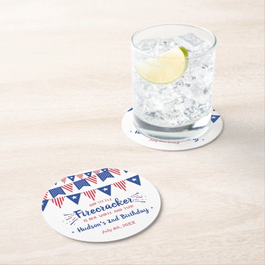 Rood, wit en twee! 4 juli 2002: Tweede verjaardag Ronde Kartonnen Onderzetter (Insitu)