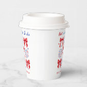 Rood Wit en Twee 4 juli Meisje 2e Verjaardagsfeest Papieren Bekers (Rechts)