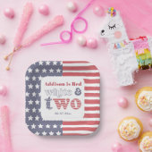 Rood wit en twee Cookout 2e verjaardagsfeestje Papieren Bordje (Feest)