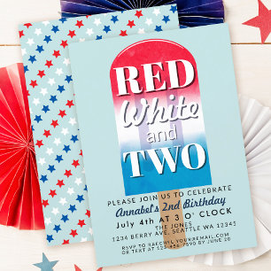 Rood wit en twee ijslolly 4 juli verjaardag kinder kaart