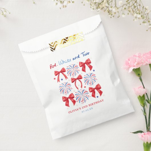 Rood wit en twee juli meisje 2e verjaardag traktat bedankzakje (Gezegeld)