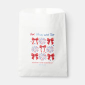 Rood wit en twee juli meisje 2e verjaardag traktat bedankzakje (Voorkant)