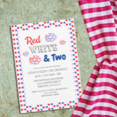 Rood wit en twee tweede verjaardag kaart