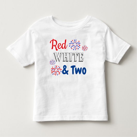 Rood wit en twee tweede verjaardag kinder shirts (Voorkant)