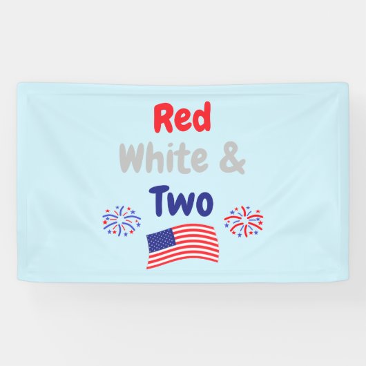 Rood, wit en twee tweede verjaardag spandoek (Horizontaal)