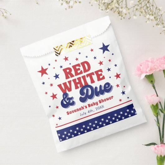 Rood, Wit en Verschuldigd 4 juli Patriottisch Baby Bedankzakje (Gezegeld)