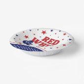 Rood, Wit en Verschuldigd 4 juli Patriottisch Baby Papieren Kommen (Gebogen)