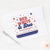 Rood, Wit en Verschuldigd 4 juli Patriottisch Baby Vierkante Sticker (Envelop)