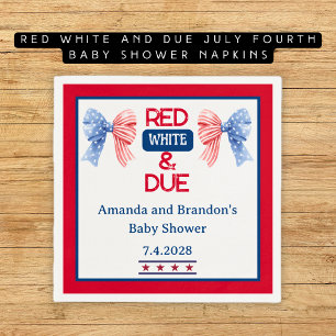 Rood Wit en Verwacht op 4 Juli Baby Shower Servet