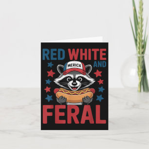 Rood Wit En Verwilderde Grappige Wasbeer 4 Juli Pa Kaart