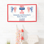 Rood/wit en vierde Baby shower Spandoek (Insitu)
