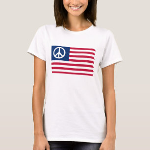 Rood Wit en Vrede Patriottische Vlag van de VS T-shirt