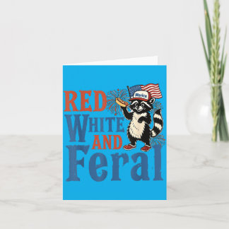 Rood Wit En Wild Komische Wasbeer Amerika Vierde Kaart