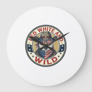 Rood Wit En Wild Patriottisch Patriottisch Dier Vi Grote Klok