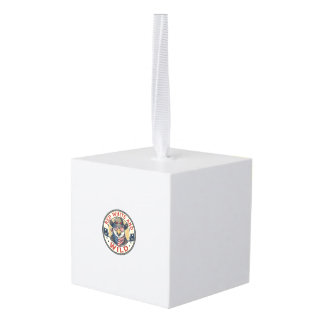 Rood Wit En Wild Patriottisch Patriottisch Dier Vi Kubus Ornament