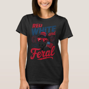 Rood Wit En Wild - Patriottisch USA Paard Merica T-shirt
