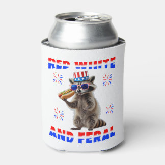 Rood Wit En Wild Patriottisch Wasbeer 4de Blikjeskoeler