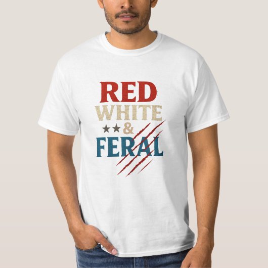 Rood wit en wild Shirt - Funny Patriotic 4th (Voorkant)