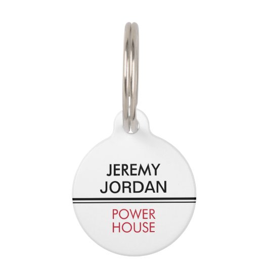 Rood, wit en zwart Key Ring Performer Bag Label Huisdierpenning (Voorkant)