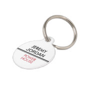Rood, wit en zwart Key Ring Performer Bag Label Huisdierpenning (Zijkant)