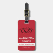 Rood, wit en zwart koffer Performer Bag Label Bagagelabel (Voorkant verticaal)